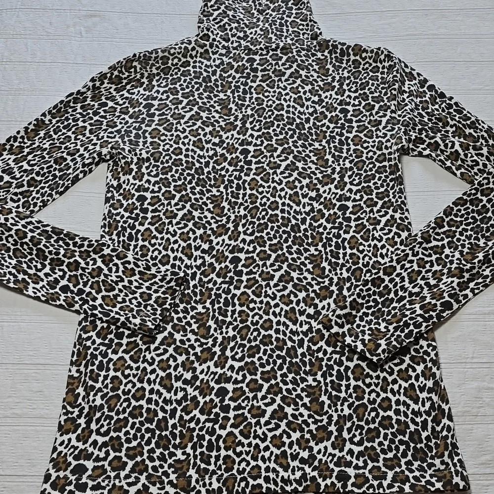 J. Crew Leopard Print Tissue Turtleneck Women's Size XS